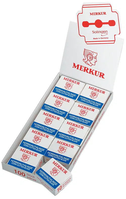 Safety razor on branded background