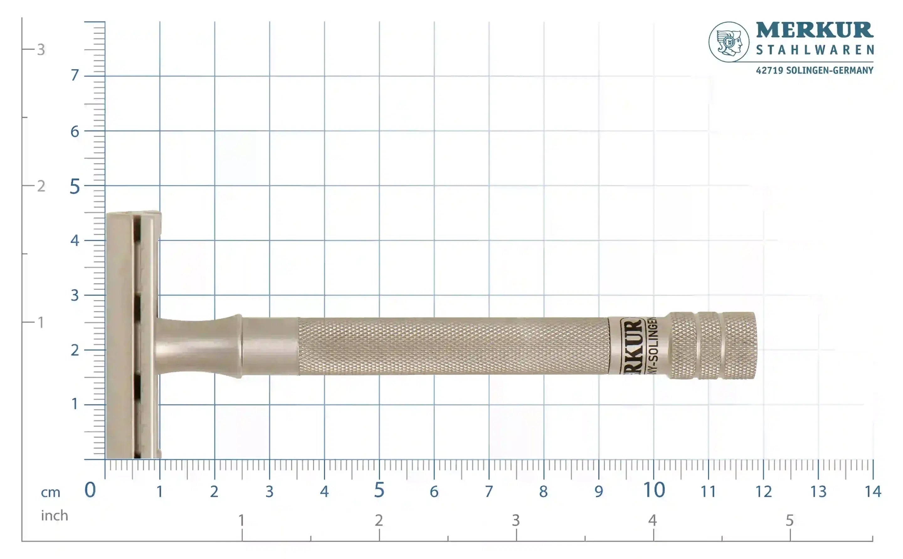 Safety razor on branded background