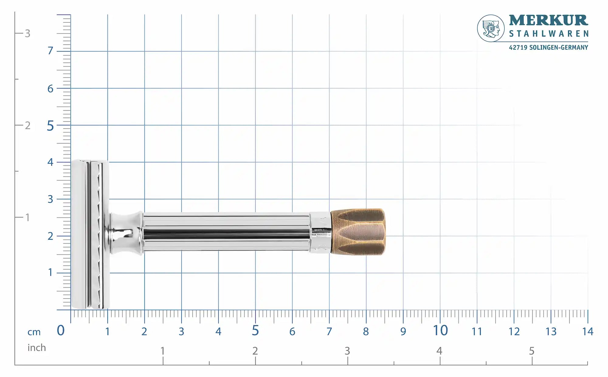 Safety razor on branded background